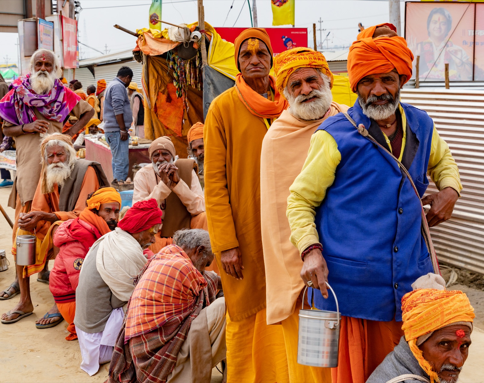 Crowds of pilgrims at the Kumbh Mela